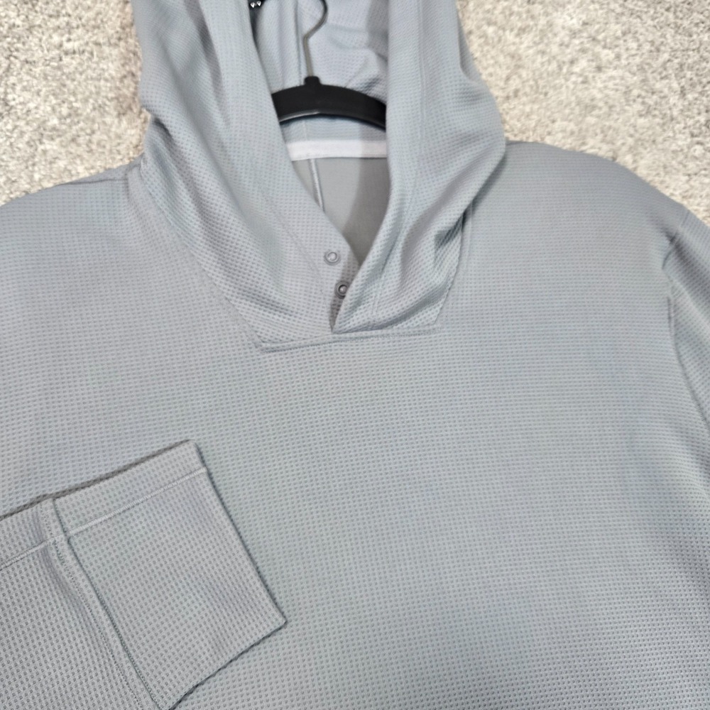 Lululemon Hoodie Mens XL Gray Shift Stitch Snap Neck Waffle performance